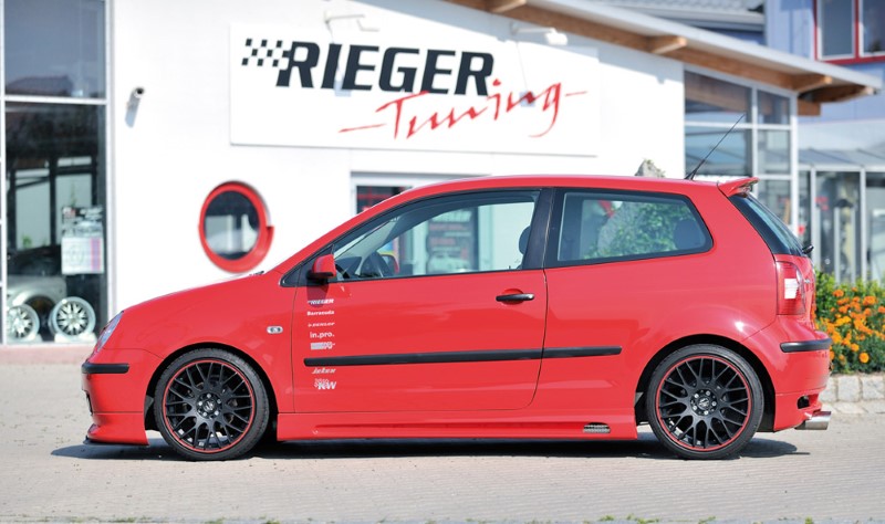 Zijskirts VW Polo 9N Rieger met uitsnede