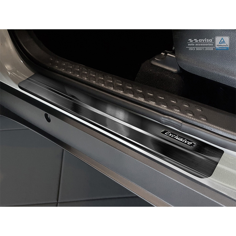 Black Inox door sill protectors  Toyota C-HR 2016-2019 & FL 2019-2023 & RAV4 IV FL 2016-2018 & Lexus NX 2014-2021 - 'Exclusive' - 4-pieces