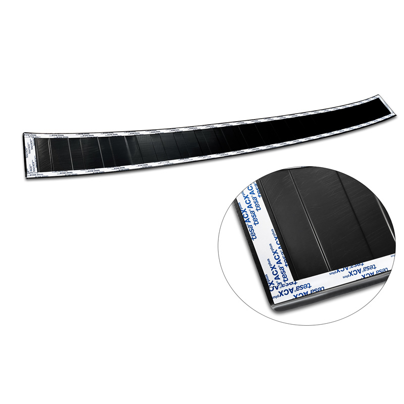 Black Stainless Steel Rear bumper protector  Volkswagen Crafter & MAN TGE 2017- 'Ribs' ('XL'-version)