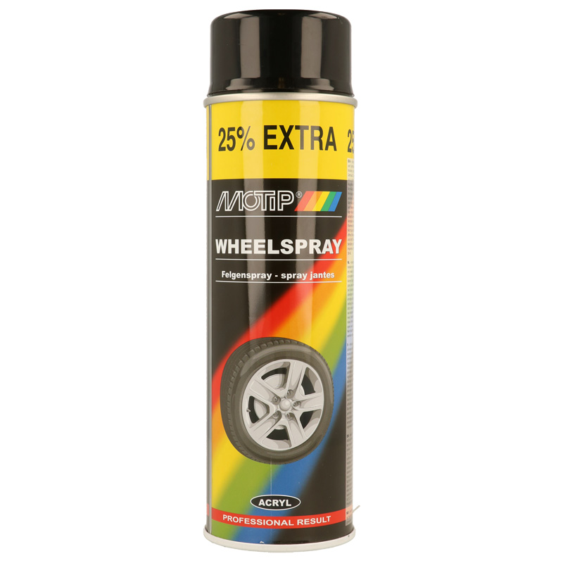 Motip Wheel Spray - Black gloss - 500ml