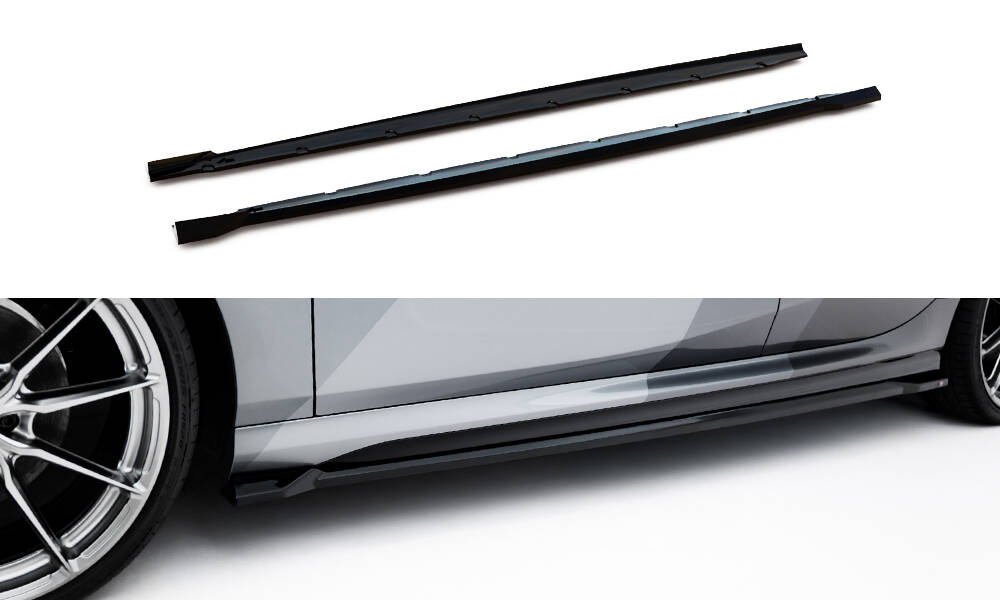 Zijskirts V.3 BMW M135i / 1 M-Pack F70 Maxton Glanzend zwart