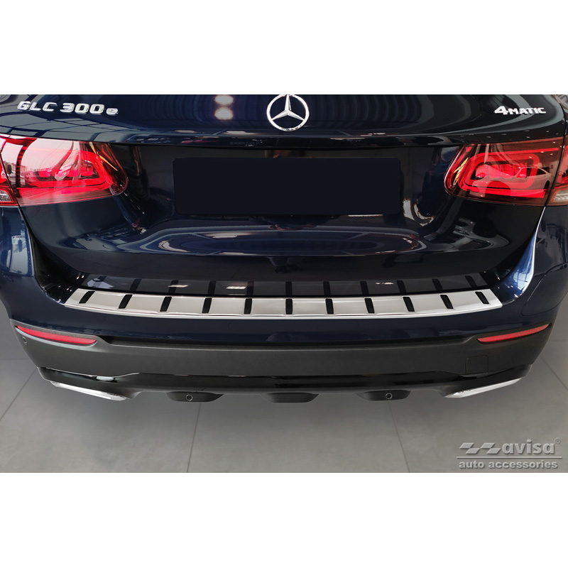 Stainless Steel Rear bumper protector  Mercedes GLC (X253) 2015-2019 & Facelift 2019- 'STRONG EDITION'