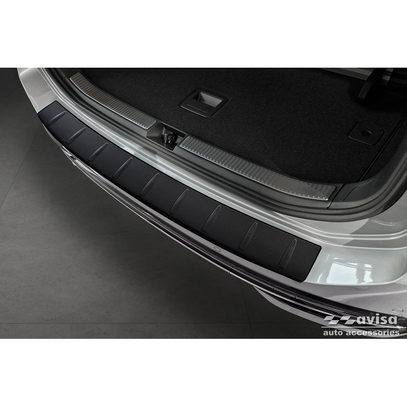 Matt Black Stainless Steel Rear bumper protector  Volkswagen Passat Variant (CJ5) 2023- 'Ribs'