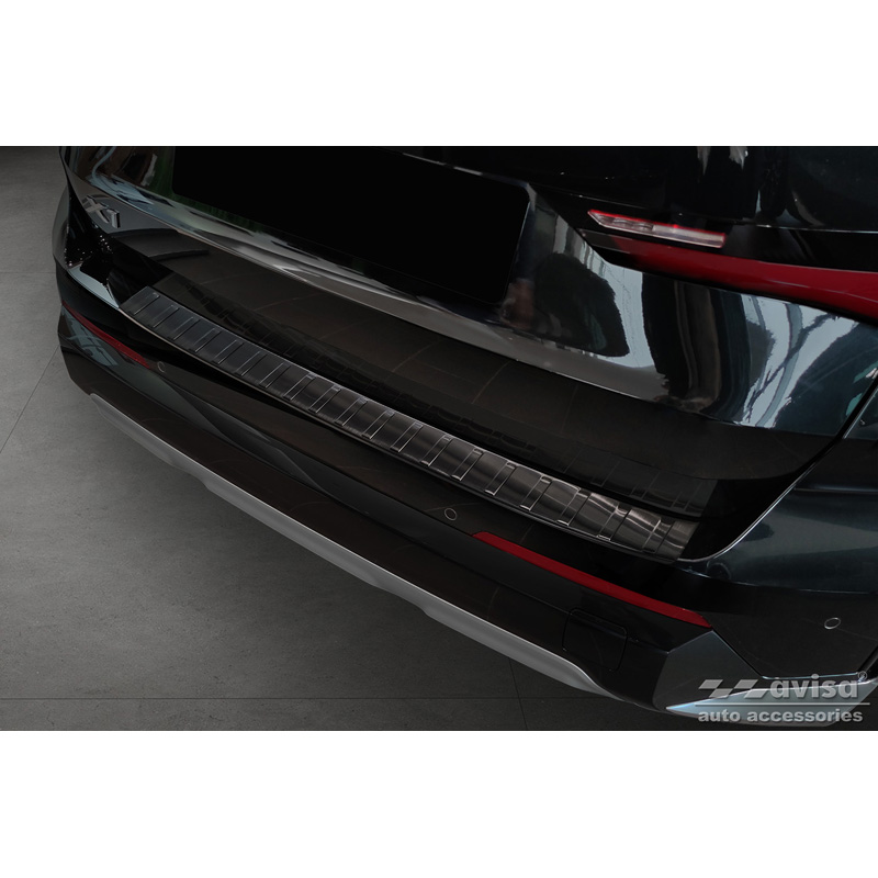 Black Stainless Steel Rear bumper protector  BMW X1 U11 / U11 xLine 2022- 'Ribs'