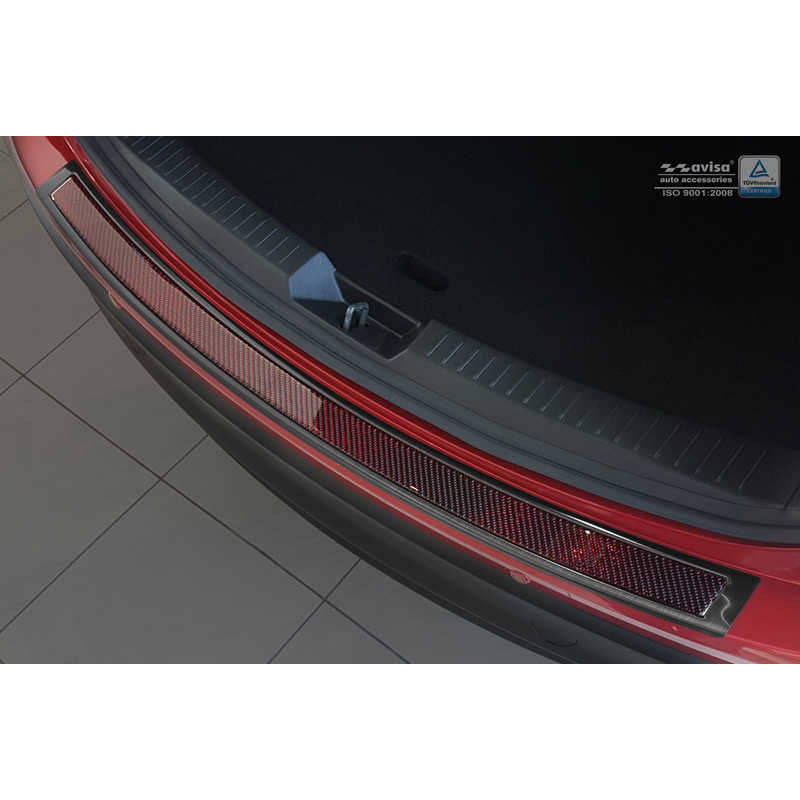 RVS Achterbumperprotector 'Deluxe'  Mazda CX-5 2014- Zwart/Rood-Zwart Carbon