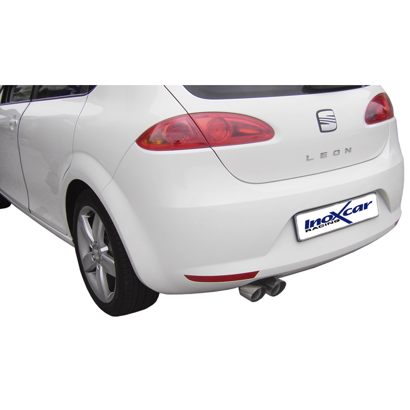 100% RVS Sportuitlaat  Seat Leon 1P 1.4TSi (125pk) 2010- 2x80mm Racing