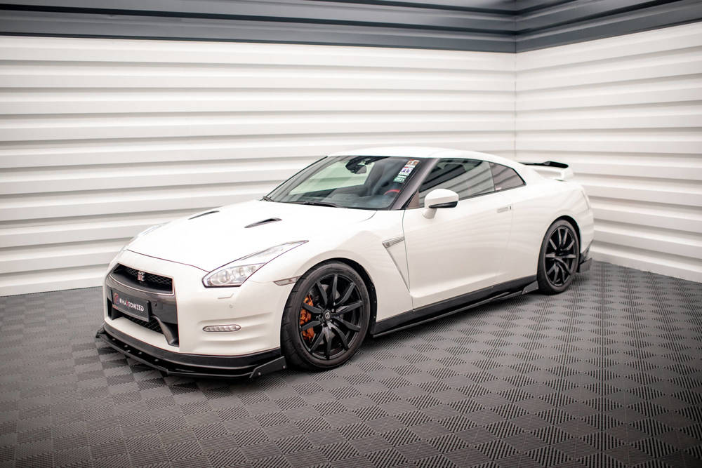 Zijskirts met Canards Nissan GTR R35 11-16 Maxton Glans Zwart