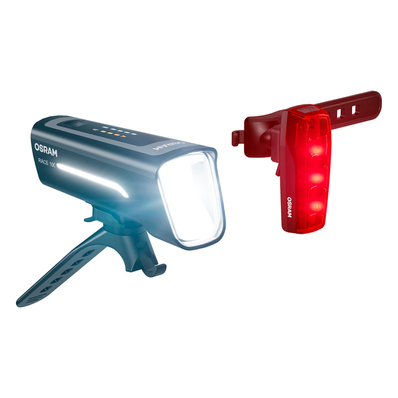 Osram LEDsBIKE® Race 100 Set - Bicycle Lighting Set - including automatic brake light function