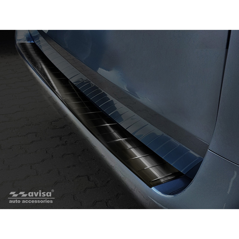 Black Stainless Steel Rear bumper protector  Mercedes Vito / V-Class 2014-2019 & Facelift 2019- 'Ribs' (Long version)
