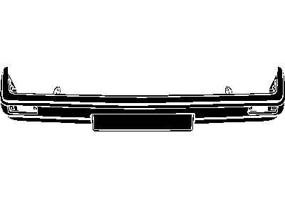 voorbumper, zwart, smal, met rode sierlijst VW Golf 2, 1983-1991