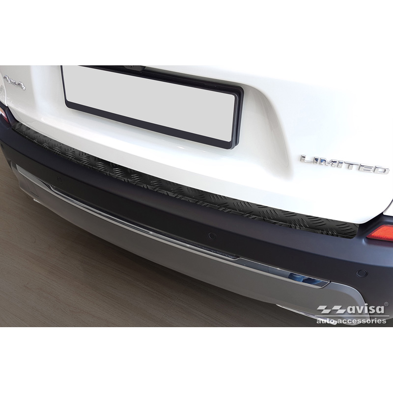 Matt Black Aluminum Rear bumper protector  Jeep Cherokee Facelift 2018- 'Riffled Plate'