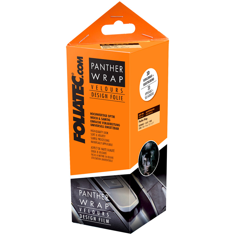 Foliatec Cockpit Design Film Panther Wrap (Alcantara-Look) - Black - 15x140cm