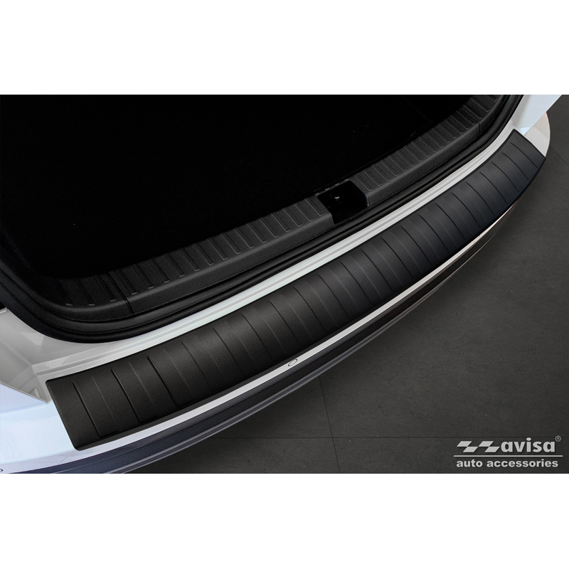 Matzwart RVS Achterbumperprotector  Skoda Karoq Facelift 2022- + Sportline Facelift 2022-  'Ribs'