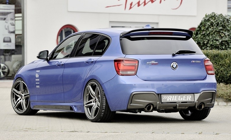 Achterbumper Diffusor Carbon-look Rieger BMW 1-Serie F20/F21 M-tech