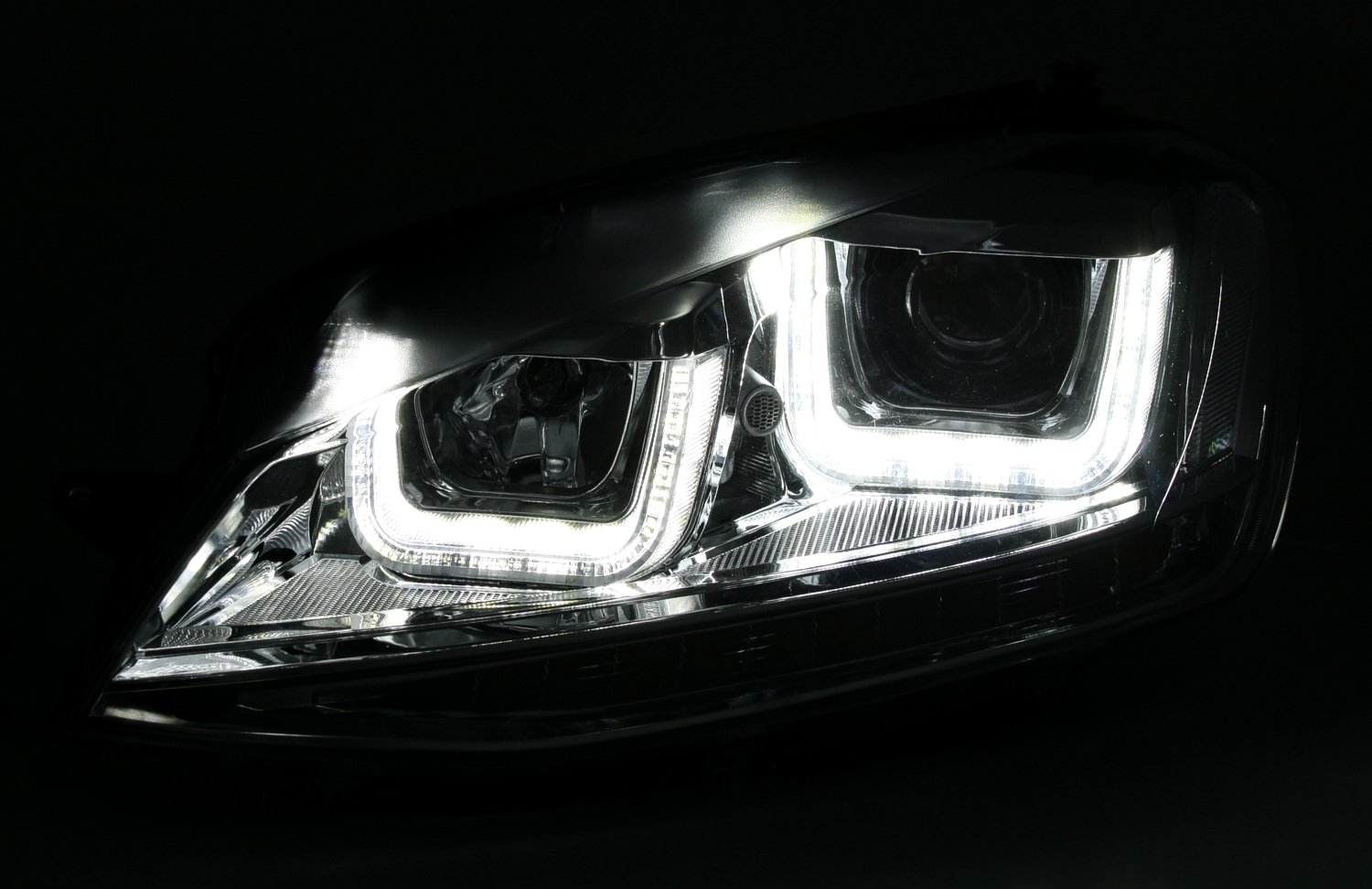 Headlights VW Golf VII U-Tube LED Black