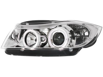 Koplampen BMW 3 serie E90 E91 Angel Eyes chroom