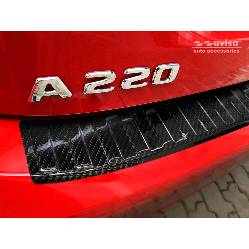 Echt 3D Carbon Achterbumperprotector  Mercedes A-Klasse W177 2018-
