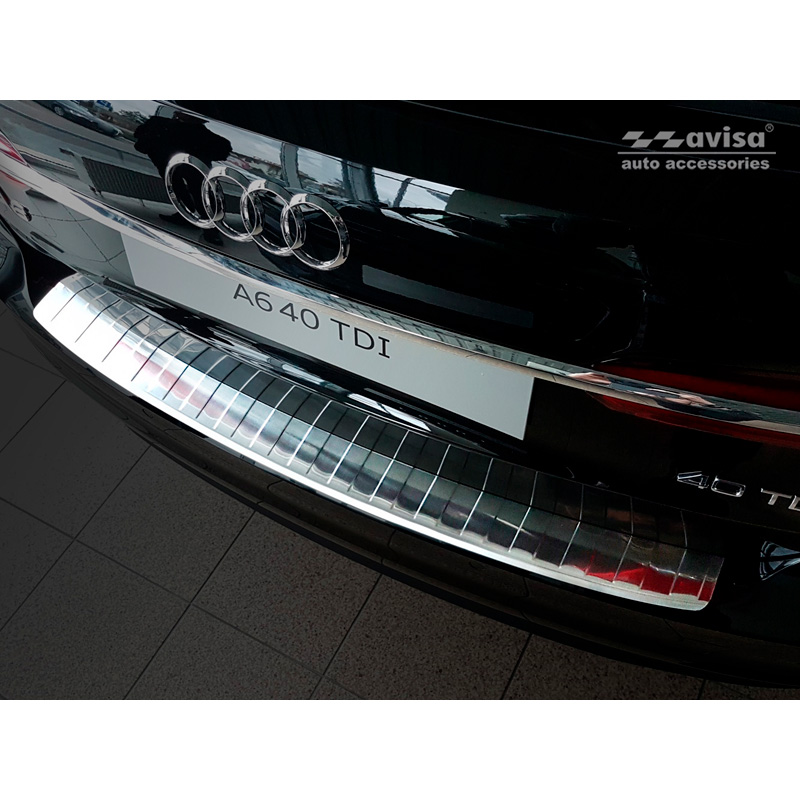 Stainless Steel Rear bumper protector  Audi A6 (C8) Avant 2018-2023 & Facelift 2023- 'Ribs' incl. S-Line & Allroad