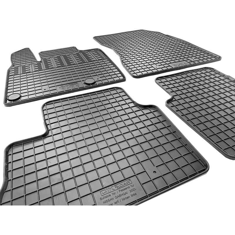 Rubber car mats set  Nissan Qashqai III (J12) 2021- (4-pieces + fixing system)