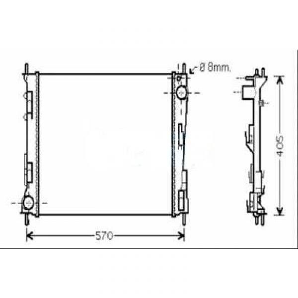 Radiator TWINGO 07->> 490x405 1.2I 1.5 DCI -AC