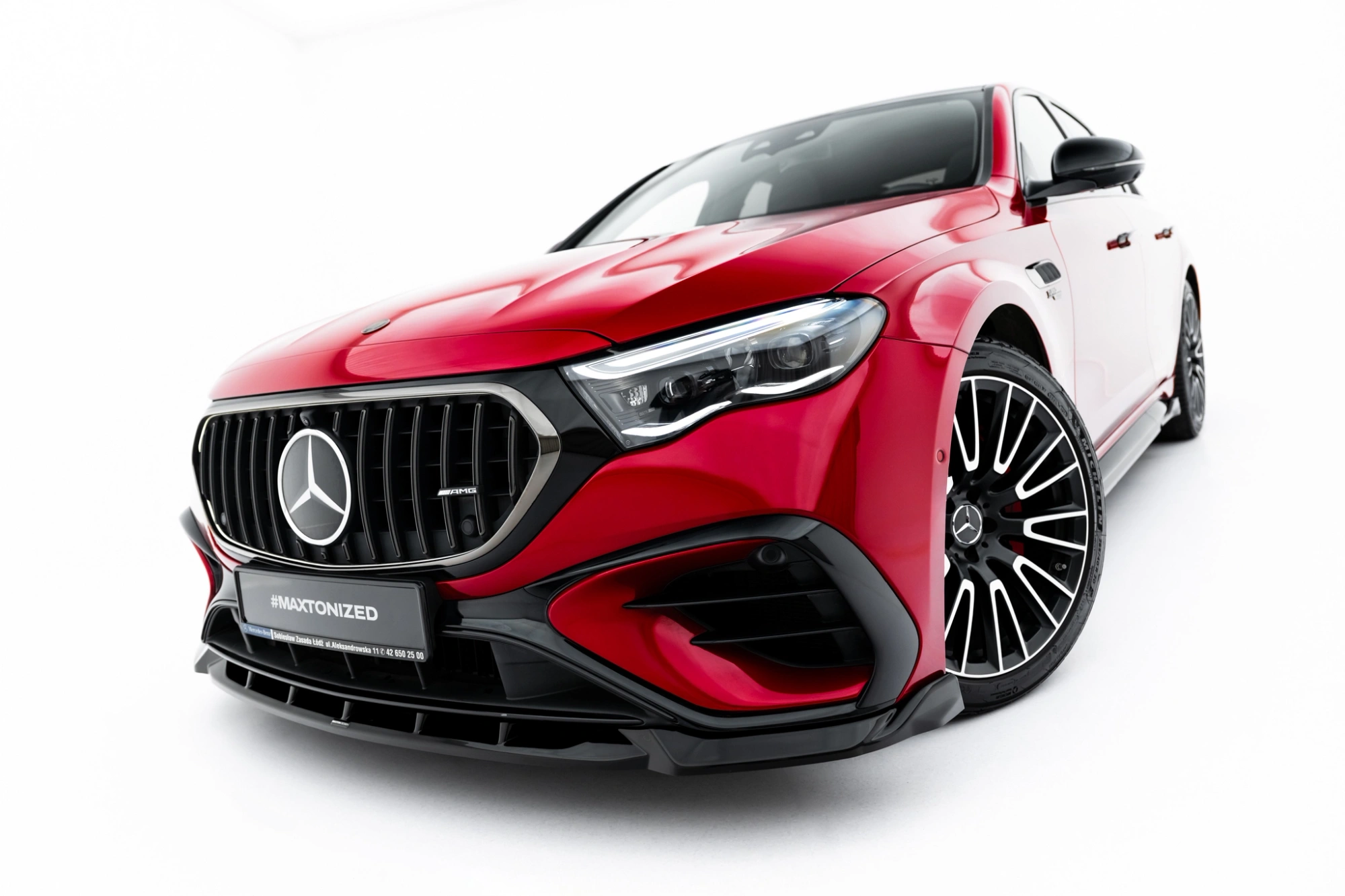 Voorspoiler Mercedes-AMG E53 Sedan / Estate W214 Maxton Glans Zwart