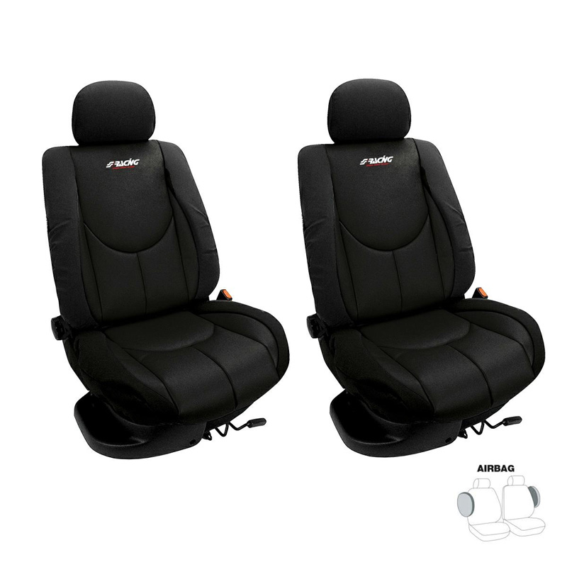 Simoni Racing Stoelhoezenset Type A - Zwart - 6-delig voor voorstoelen