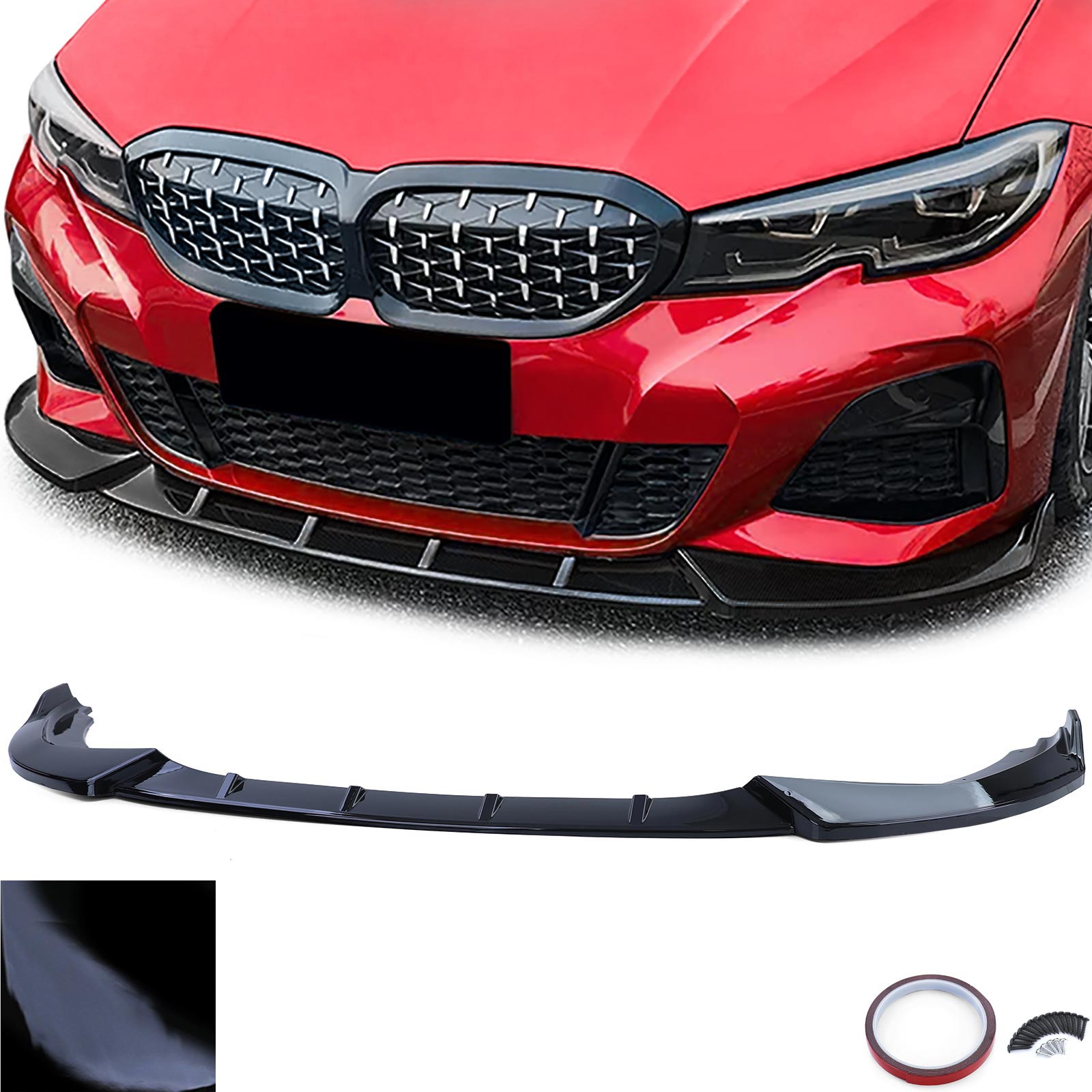 Voorspoiler BMW 3 Serie G20 Glans Zwart M-Pakket