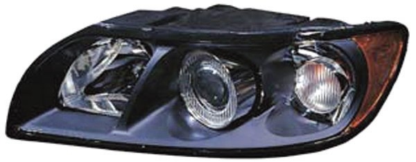 Koplamp rechts S40/V50. 04-07 TYC H7+HB3/ZWART