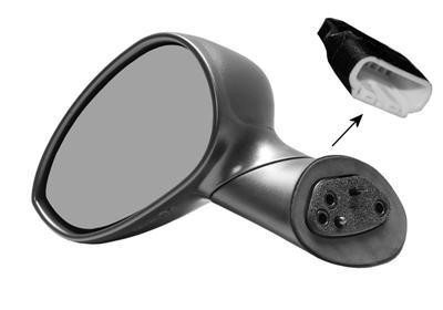 spiegel, bol glas, elektr verstelb, rechts Fiat 500, 2007 -