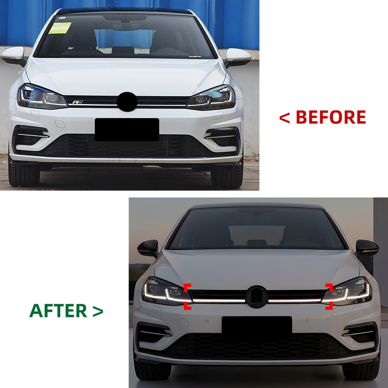R-Look Grill met LED-Strip  Volkswagen Golf VII (7.5) HB/Variant Facelift 2017-2020