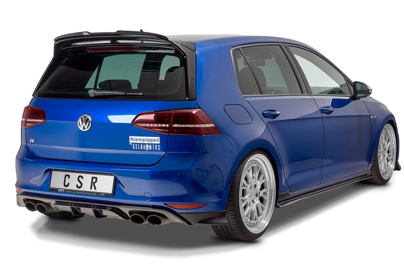 Achterbumper Diffusor VW Golf R VII Glans zwart