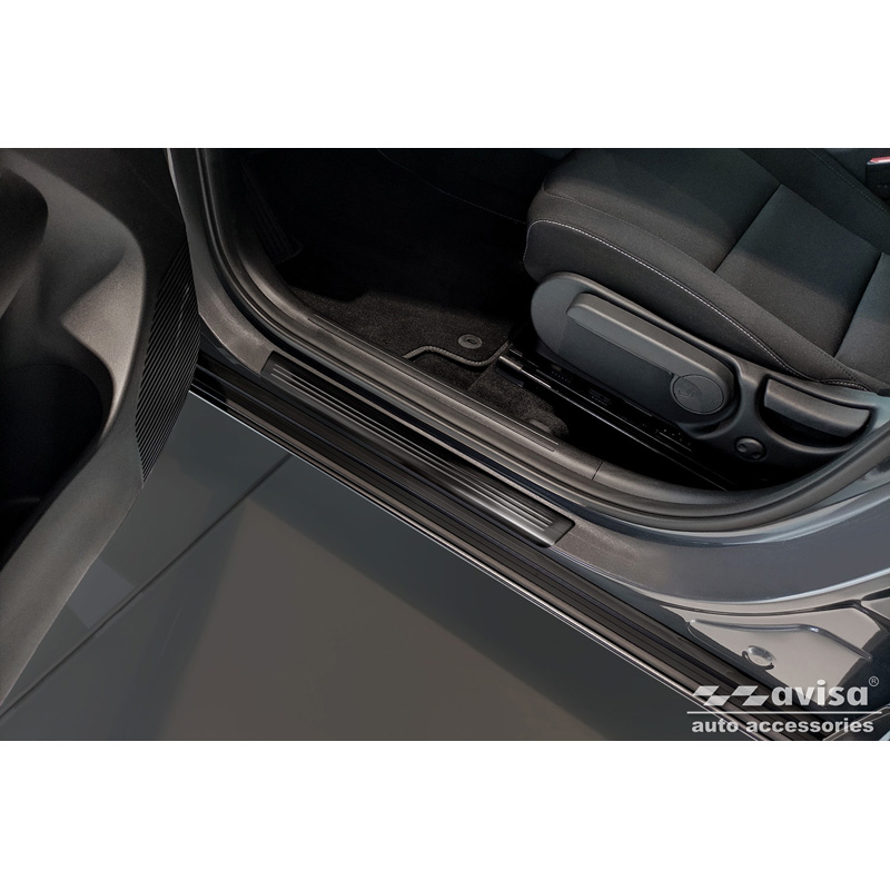 Zwart RVS Instaplijsten  Hyundai Kona II 2023- / MG ZS II 2024- & MG 3 III 2024- - 'Lines' - 4-delig