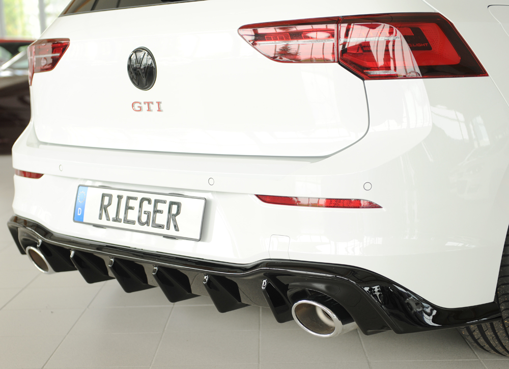 Diffuser Volkswagen Golf 8 GTI Clubsport Rieger Glans Zwart