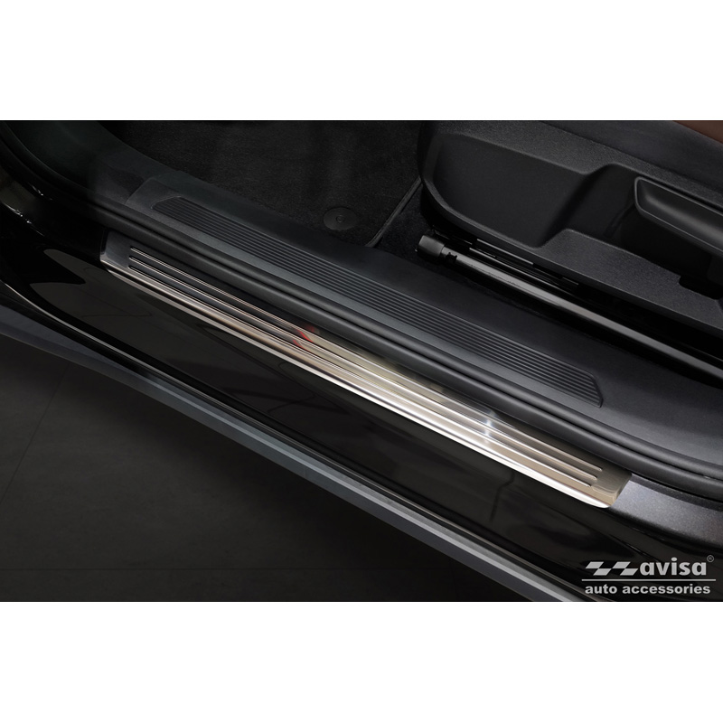 Inox door sill protectors  Volkswagen ID.4 2020- - 'Lines' - 4-pieces
