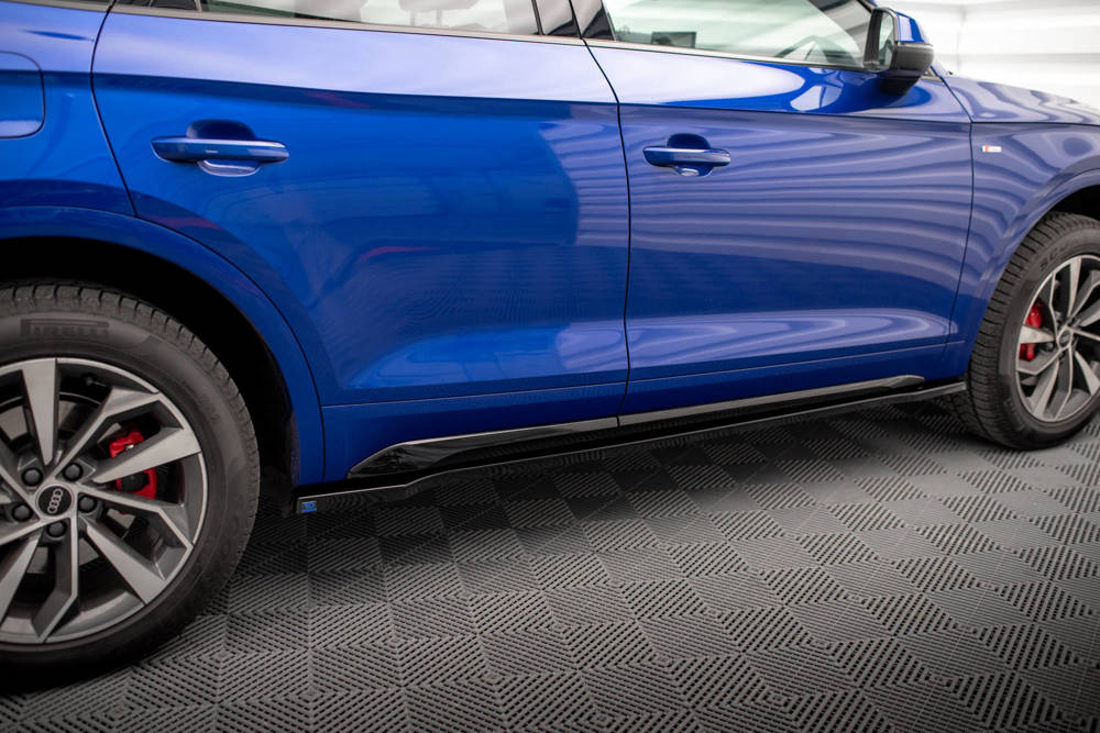 Zijskirts Audi SQ5 / Q5 S-Line SUV / Sportback Facelift Maxton Glans Zwart