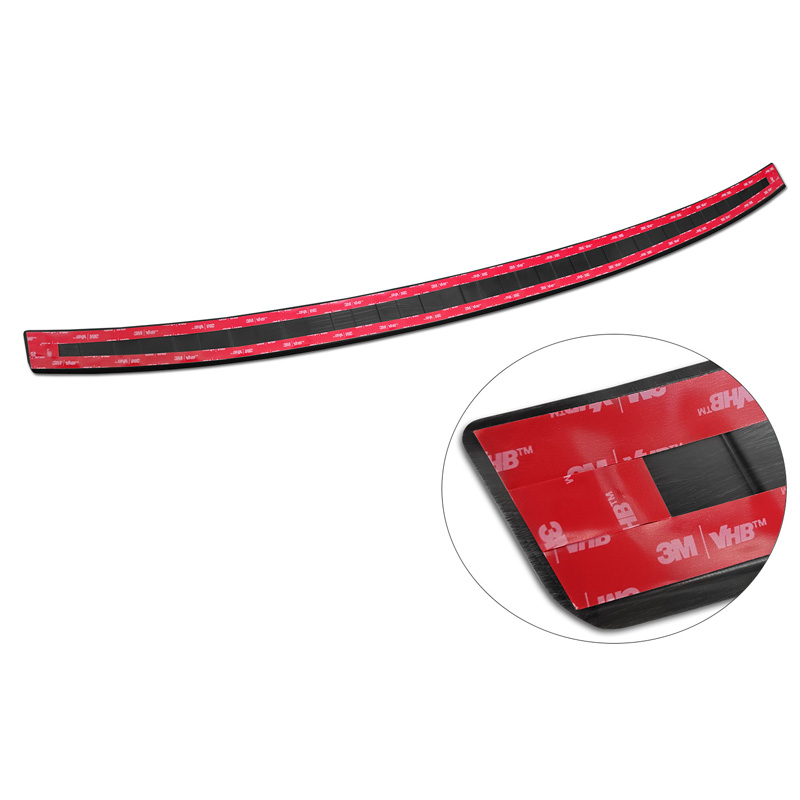 Black Stainless Steel Rear bumper protector  Audi Q3 II 2019- incl. S-Line 'Ribs'