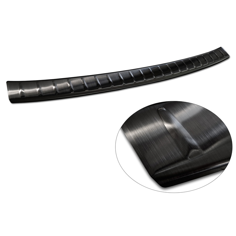 Black Stainless Steel Rear bumper protector  Mercedes GLC II (X254) 2022- 'Ribs'