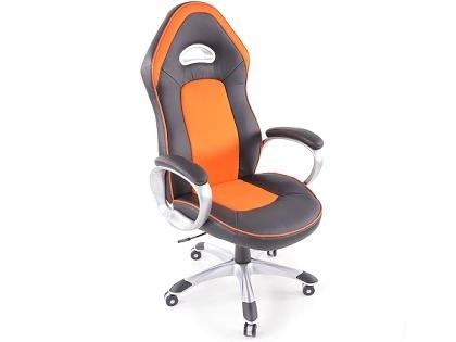 Bureau stoel kunstleer Zwart/Oranje
