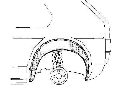 spatbordrand, binnen, breed, rechts VW Golf 1, 1974-1983