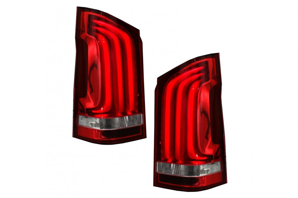 Full LED Taillights Smoke suitable for Mercedes V-Class W447 (2014-2019) Single Rear Door with Dynamic Sequential Turning Lights