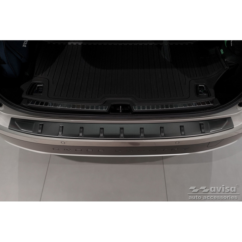 Black Stainless Steel Rear bumper protector  Volvo V90 II 2016- (incl. Cross Country) 'STRONG EDITION'