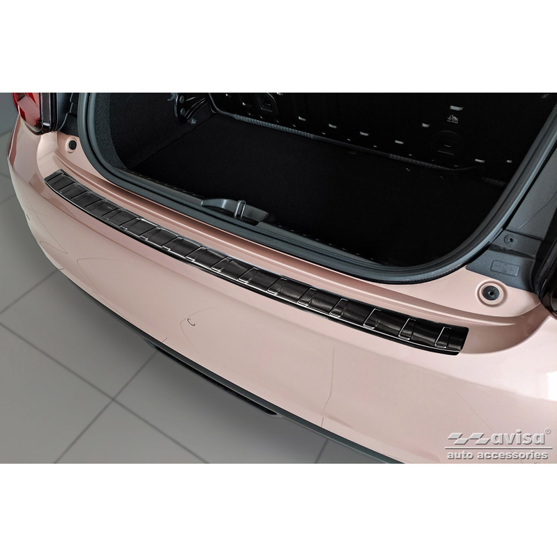 Black Stainless Steel Rear bumper protector  Fiat 500e Berlina, 3+1 & Cabrio 3-doors 2020- 'Ribs'