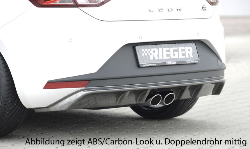Diffuser Seat Leon F5 FR Rieger dubbele uitlaat links + rechts glans zwart