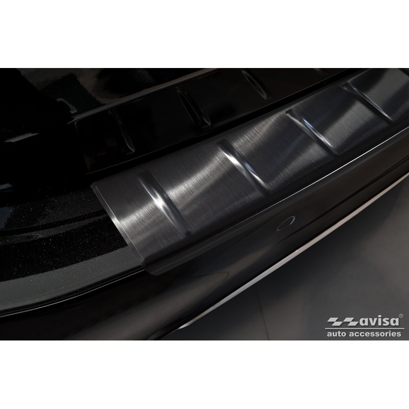 Black Stainless Steel Rear bumper protector  Mercedes E-Class W214 Sedan 2023- 'Ribs'