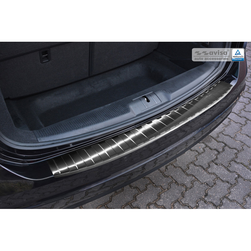 Black Stainless Steel Rear bumper protector  Seat Alhambra & Volkswagen Sharan II 2010- 'Ribs'