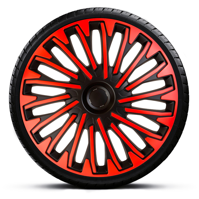 4-Delige Wieldoppenset Soho 13-inch zwart/rood