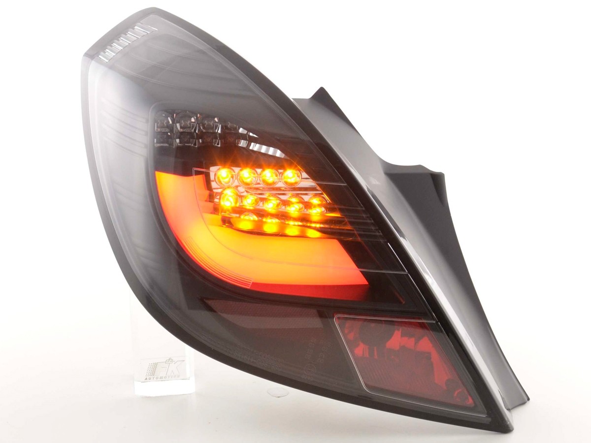 Tail Lights Opel Corsa D Tube LED Black (2006-2010)