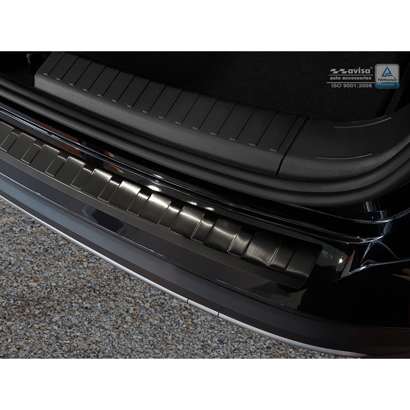 Black Stainless Steel Rear bumper protector  Seat Ateca 2016-2020 & FL 2020- 'Ribs'
