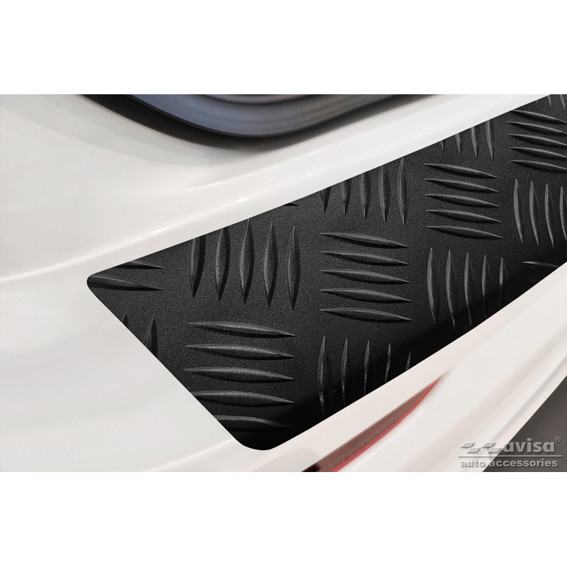 Matzwart Aluminium Achterbumperprotector  Volvo XC60 II 2017-2021 & FL 2021- incl. R-Design 'Riffled Plate'