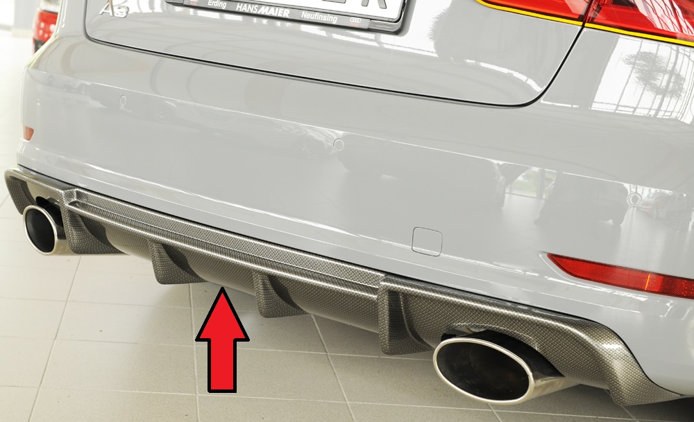 Achter Skirt Audi A3 8V 12-16 S-line Rieger Cabron Look